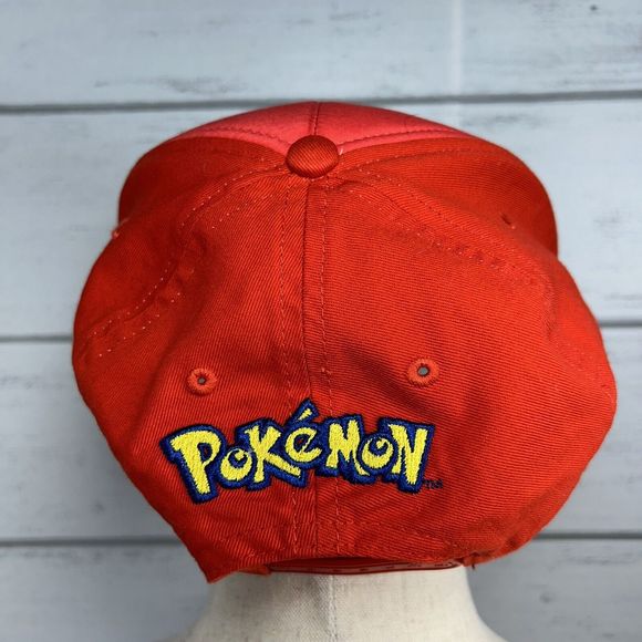 Pokemon Boys' Baseball Hat Snapback Cap Poke Ball Red White Youth Size - Picture 4 of 7